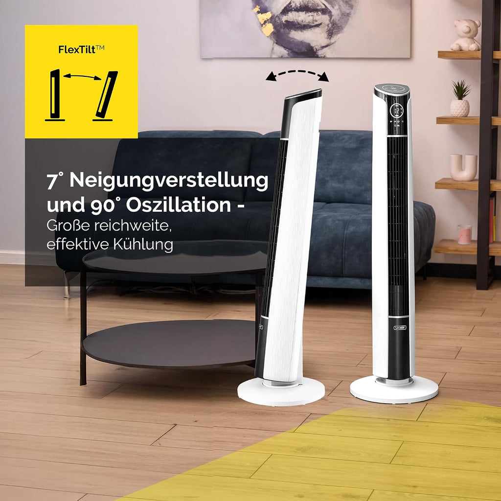 90° Oszillation des Ventilators im Einsatz