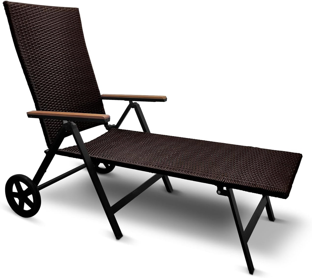 Aluminium Polyrattan Sonnenliege Braun – Materialdetail