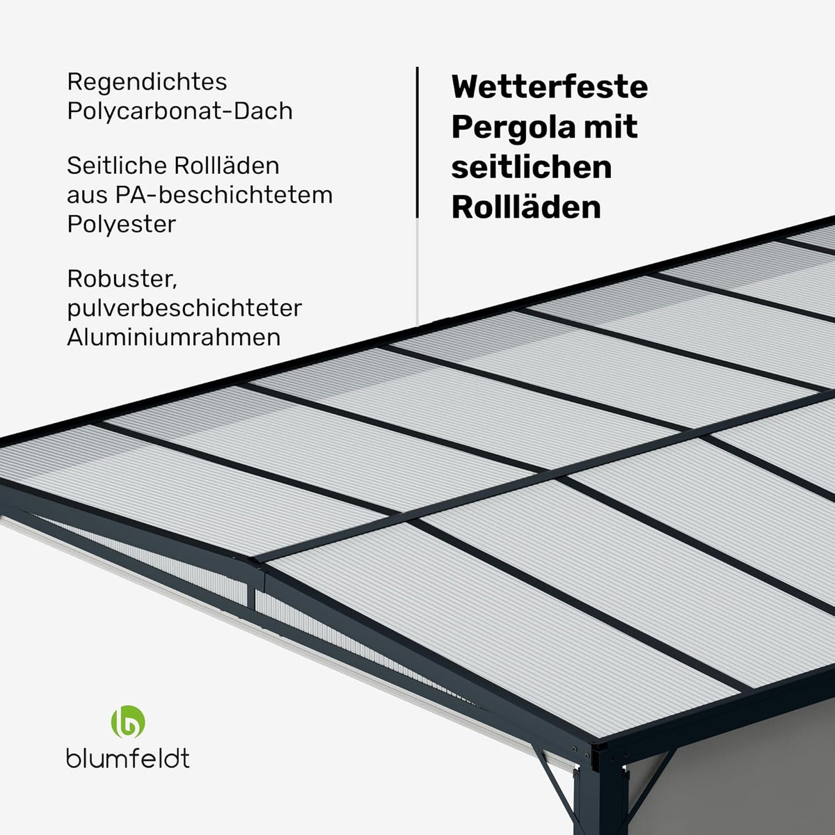 blumfeldt Pergola 3x4 m im Garten aufgestellt