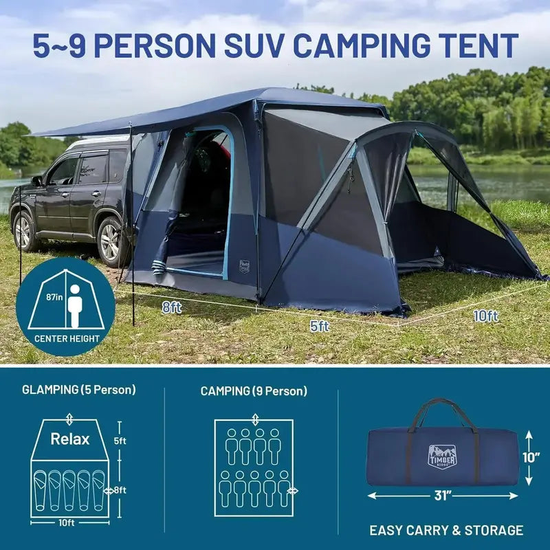 TIMBER RIDGE SUV-tent – meegeleverde accessoires en inhoud