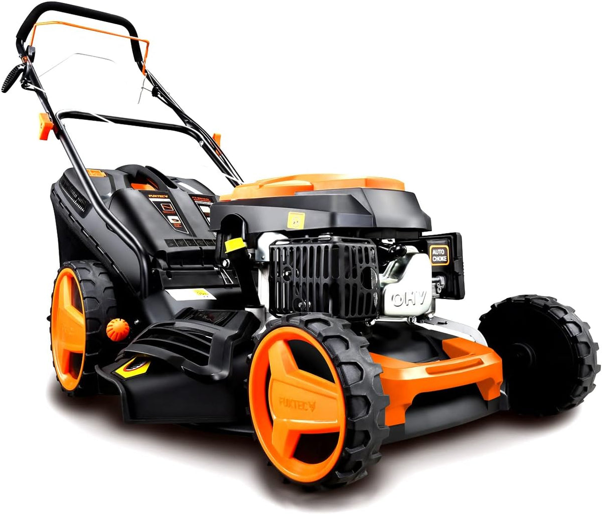 FUXTEC FX-RM4646ECO benzinegrasmaaier, graskap en vangzak