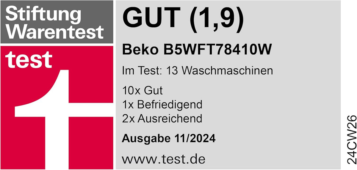 Beko Waschmaschine B5WFT78410W in Weiß