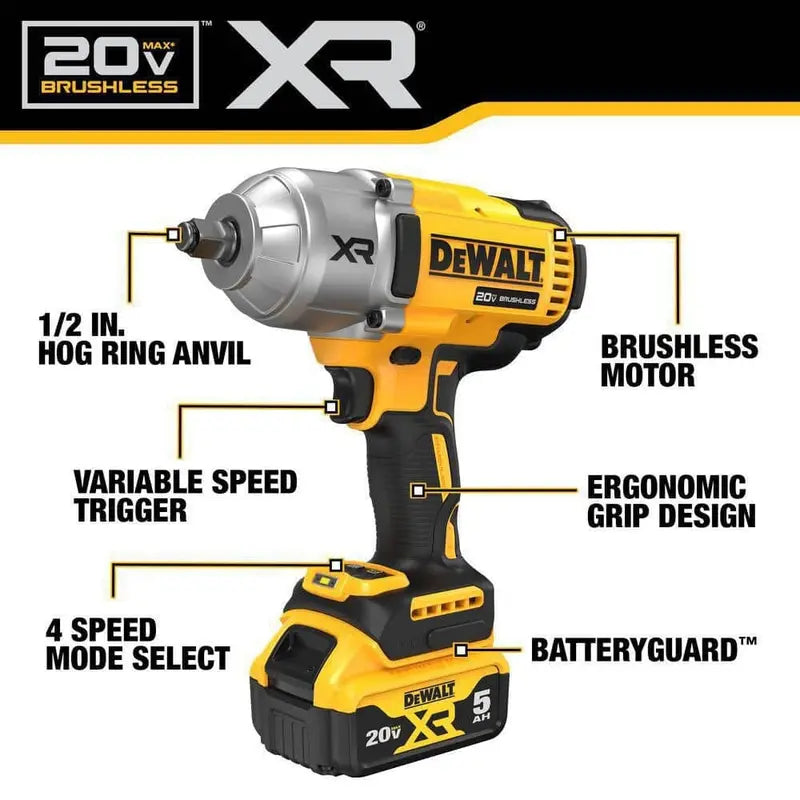 DEWALT slagmoersleutel in gebruik bij het losmaken van een wielmoer