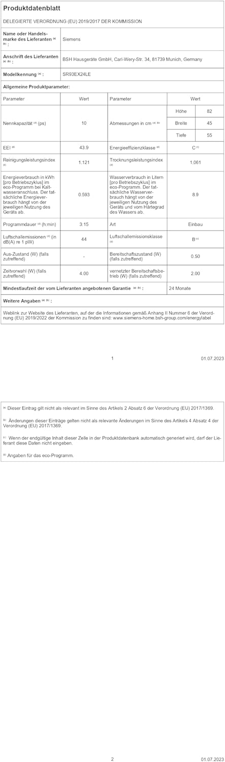 Siemens SR65YX08ME, iQ500 Smarter Geschirrspüler Vollintegriert, 45 cm breit, Be – Detailansicht 43