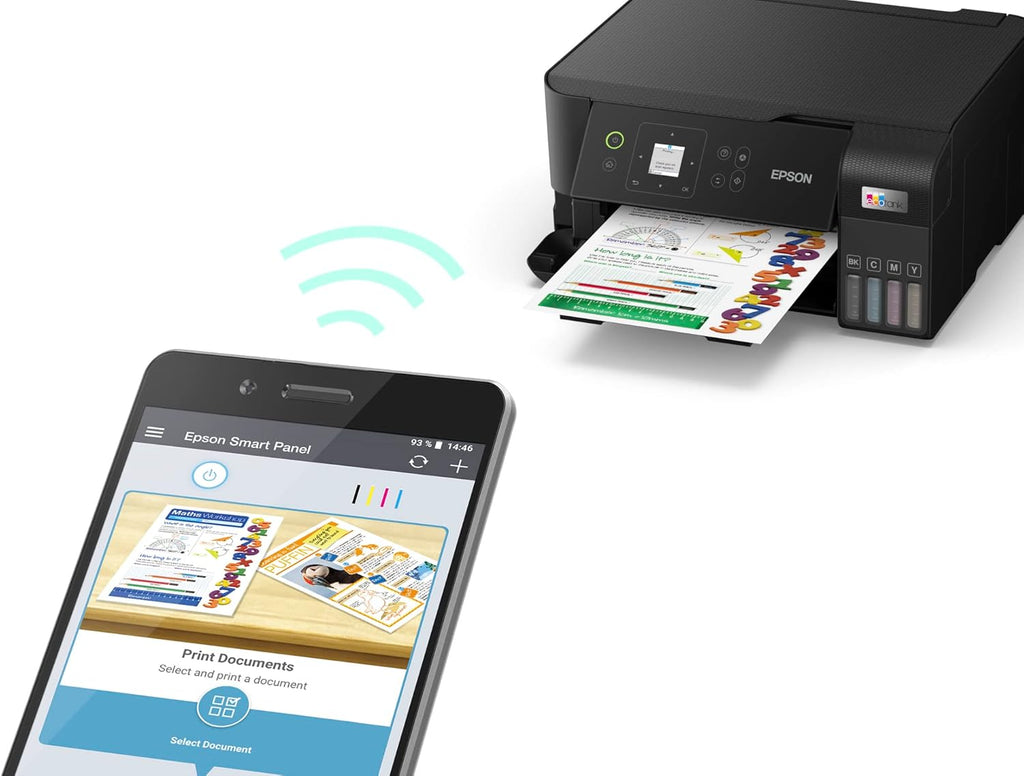 USB- en netwerkaansluitingen achterop de printer