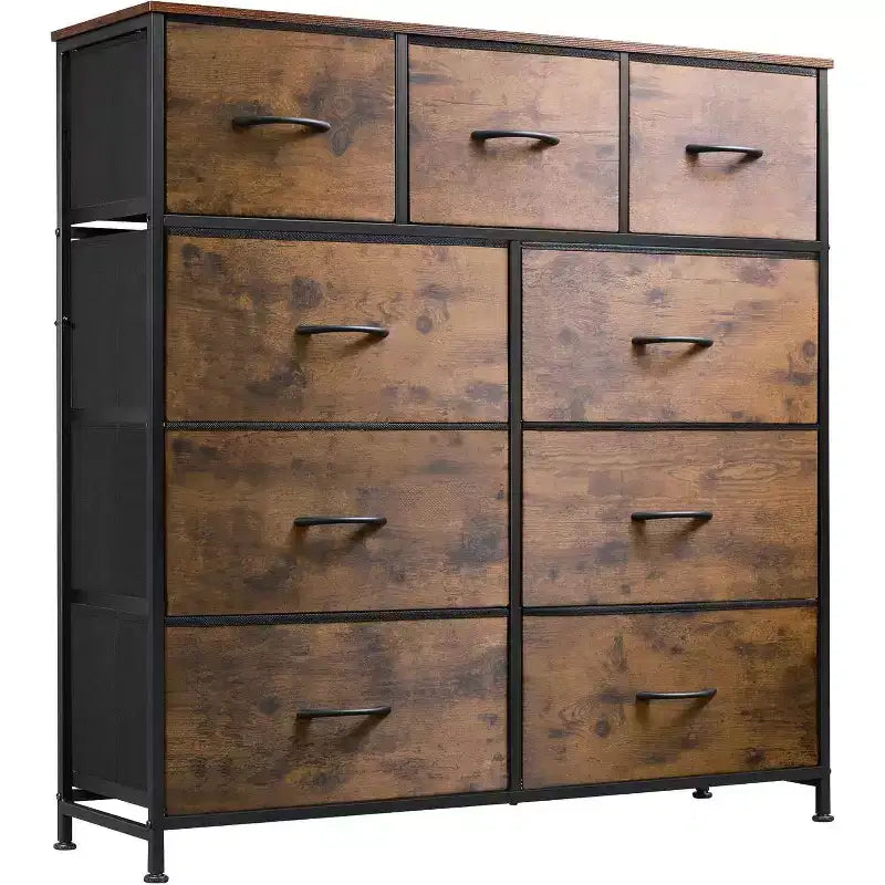 Commode de rangement en tissu à 9 tiroirs pour chambre, couloir