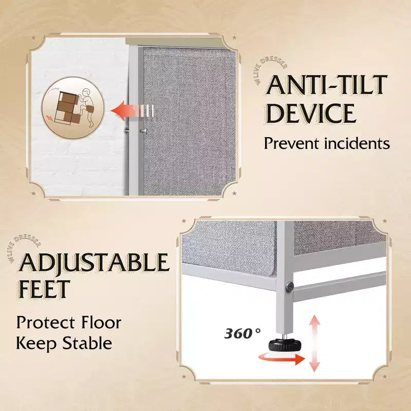 Commode de rangement en tissu à 9 tiroirs pour chambre, couloir