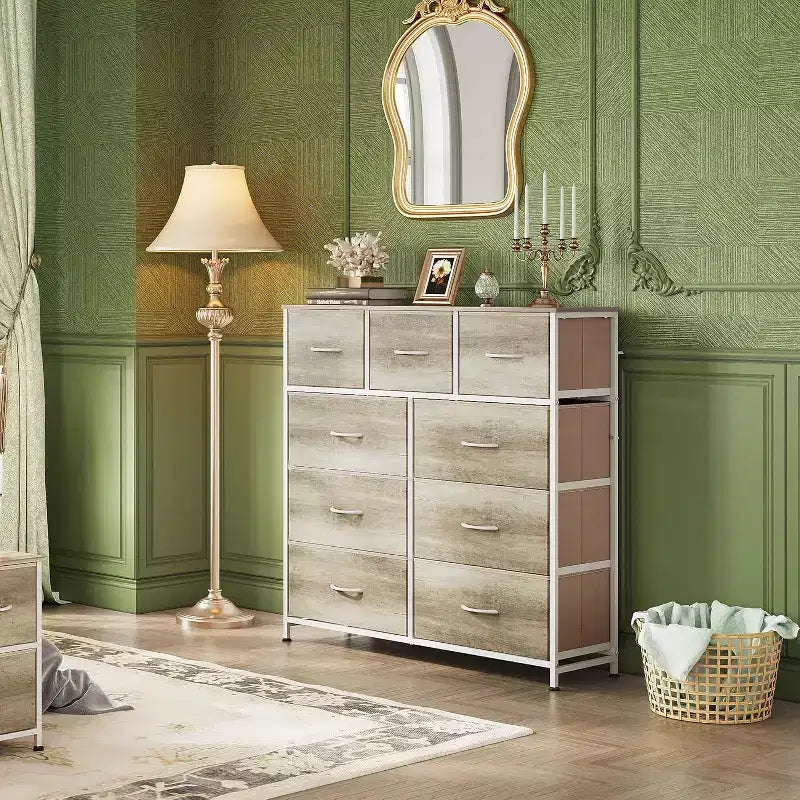 Commode de rangement en tissu à 9 tiroirs pour chambre, couloir