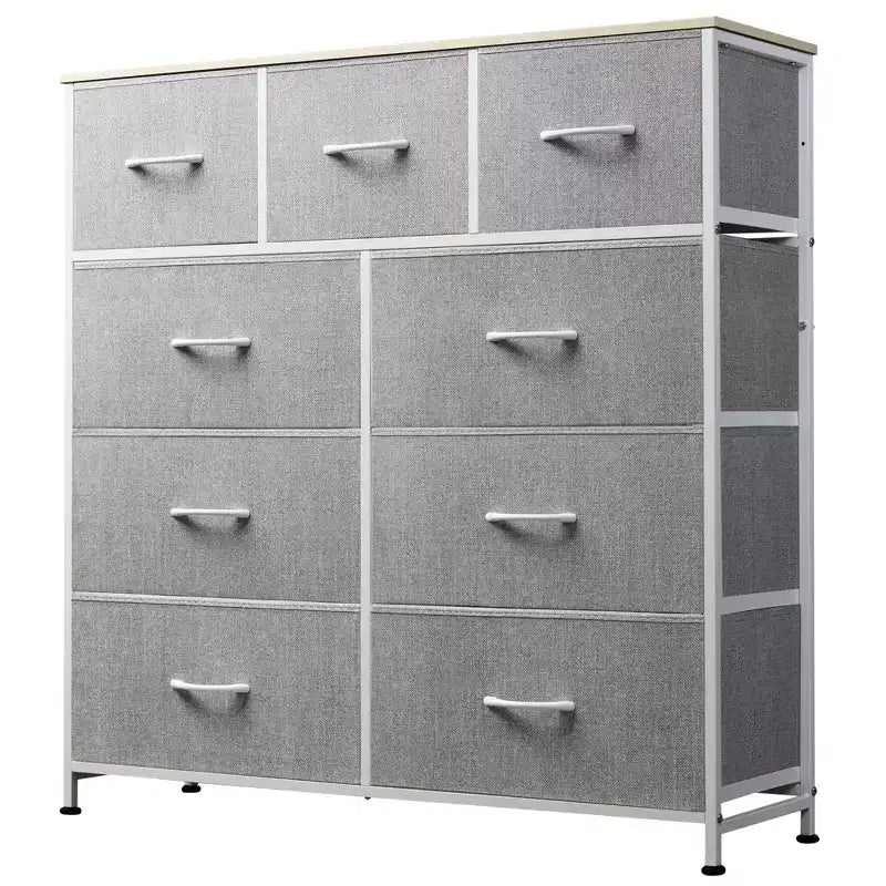 Commode de rangement en tissu à 9 tiroirs pour chambre, couloir