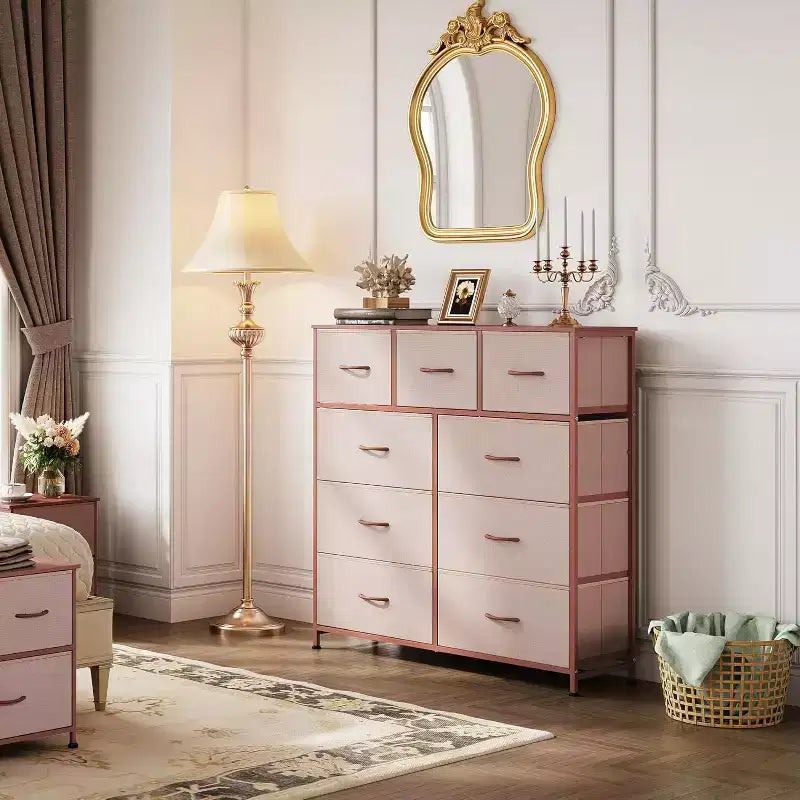 Commode de rangement en tissu à 9 tiroirs pour chambre, couloir