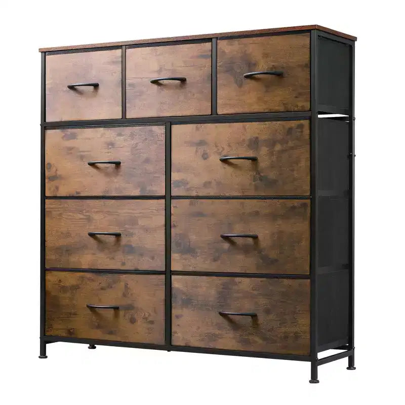 Commode de rangement en tissu à 9 tiroirs pour chambre, couloir