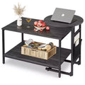 DEXYLLO Coffee Table, 31.3 and 18.7 Small Coffee Tables , Modern Center Table and Side Table Set with Storage Side Pouch