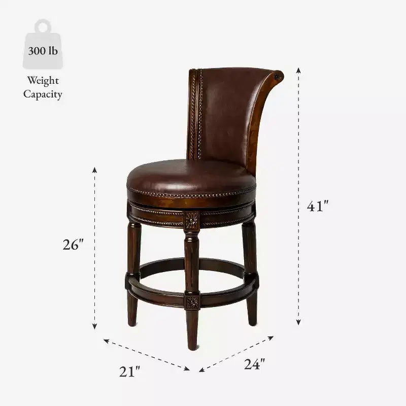 Tabourets de bar pivotants Pullman à hauteur de comptoir en similicuir