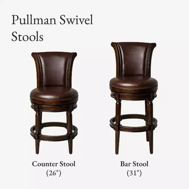 Tabourets de bar pivotants Pullman à hauteur de comptoir en similicuir