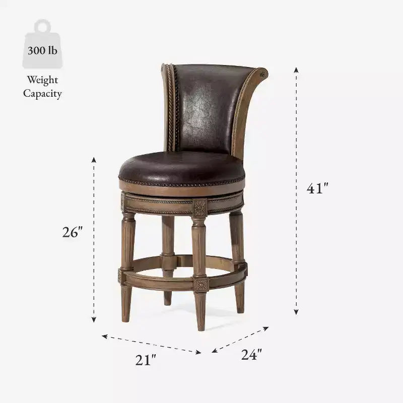 Tabourets de bar pivotants Pullman à hauteur de comptoir en similicuir