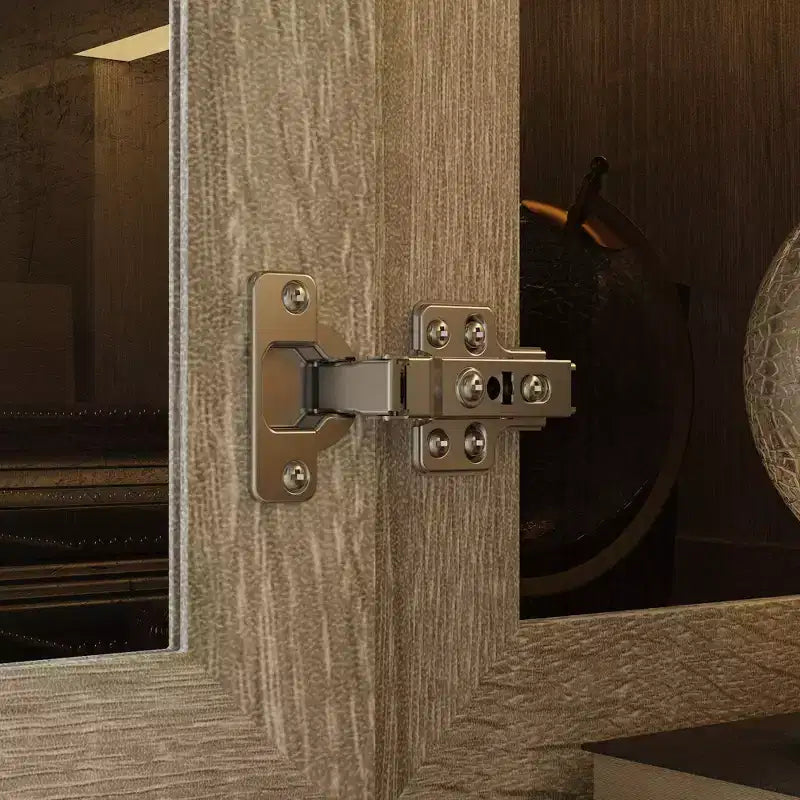 Bibliothèque-vitrine en chêne gris avec éclairage LED