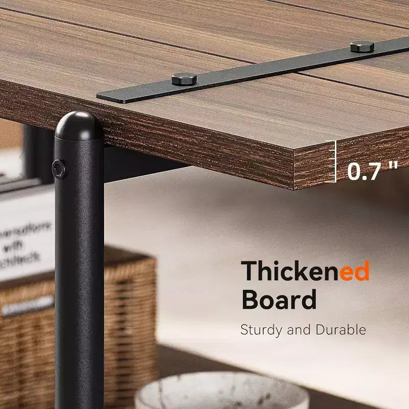 Table basse à 2 niveaux avec étagère de rangement, en bois de style industriel et rustique