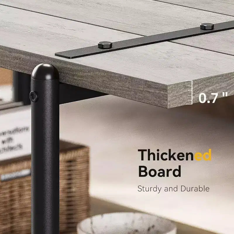Table basse à 2 niveaux avec étagère de rangement, en bois de style industriel et rustique