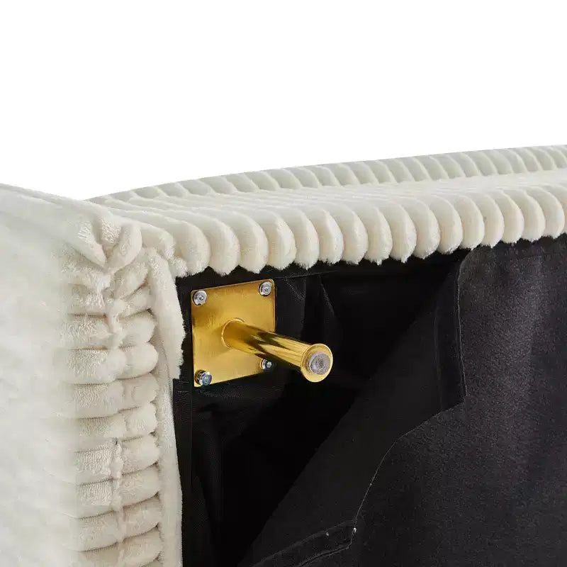 Fauteuil en velours côtelé avec ottoman, fauteuil-lit convertible compact