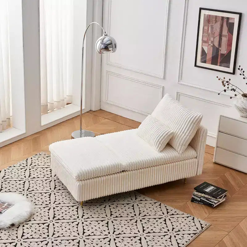 Fauteuil en velours côtelé avec ottoman, fauteuil-lit convertible compact