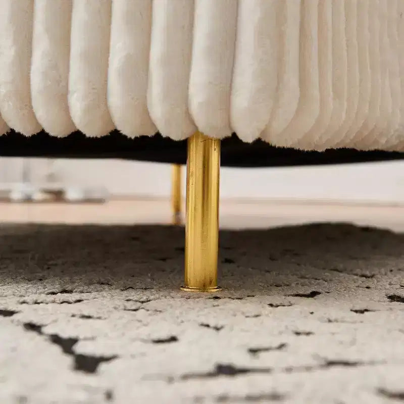 Fauteuil en velours côtelé avec ottoman, fauteuil-lit convertible compact