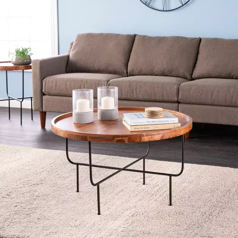 Table basse ronde Bois naturel