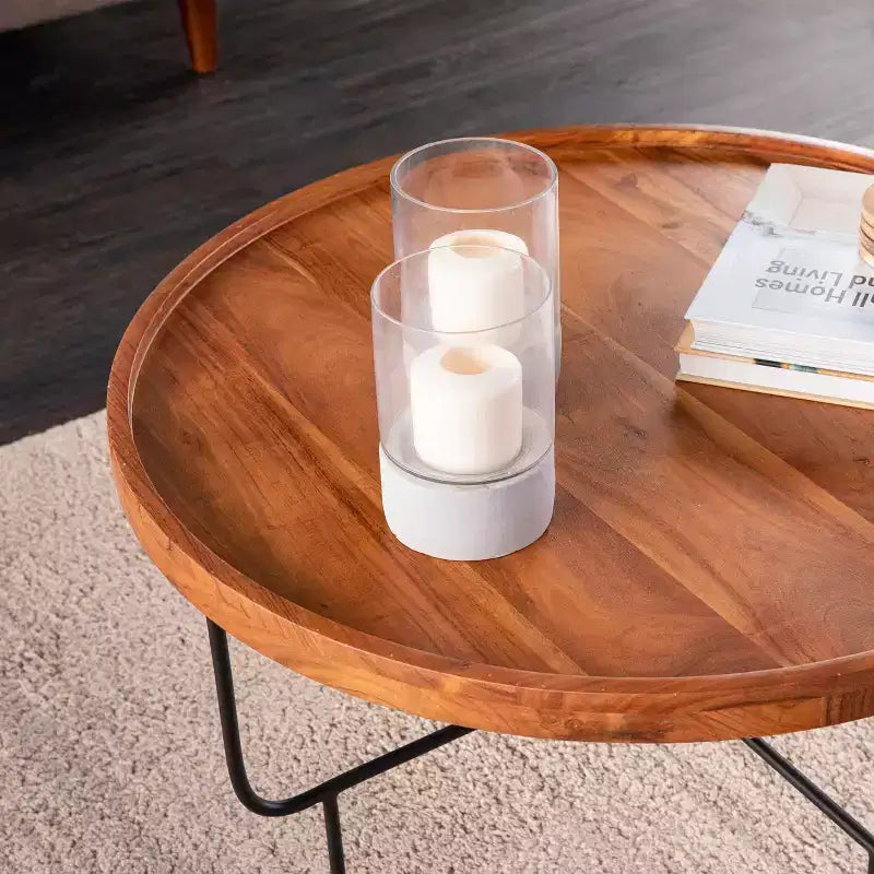 Table basse ronde Bois naturel