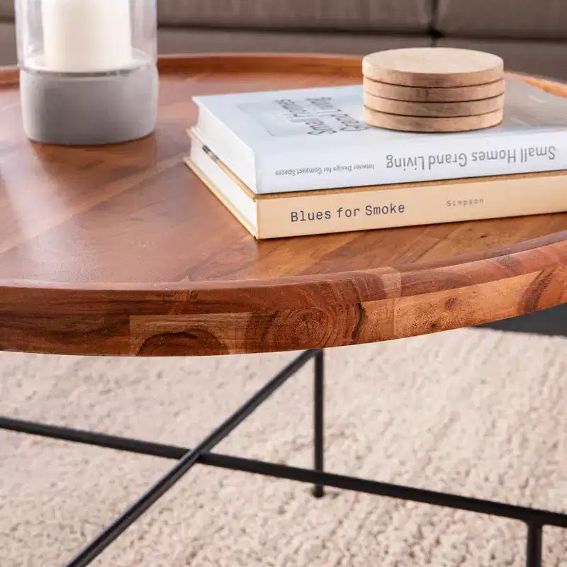 Table basse ronde Bois naturel