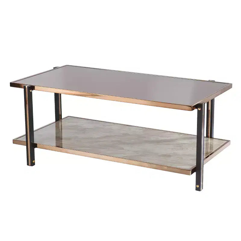 Table basse avec plateau miroir - Doré