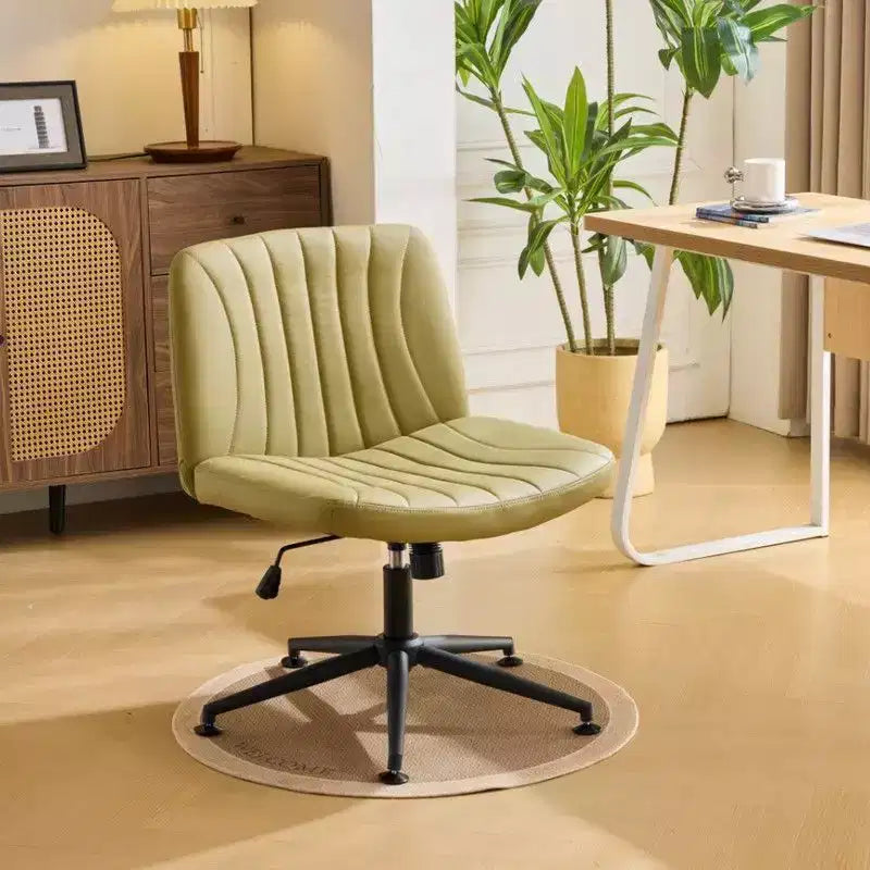 Karl Home |Avocado Green Cat Claw Leather Adjustable Height Swivel Office Chair