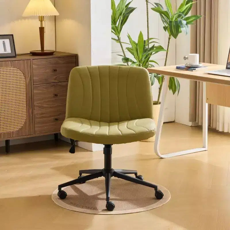 Chaise de bureau pivotante en similicuir PU vert avocat, réglable en hauteur