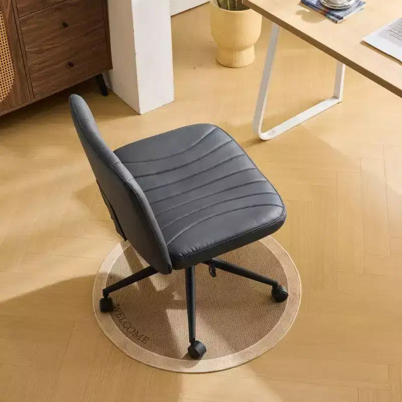 Chaise de bureau pivotante en similicuir PU vert avocat, réglable en hauteur