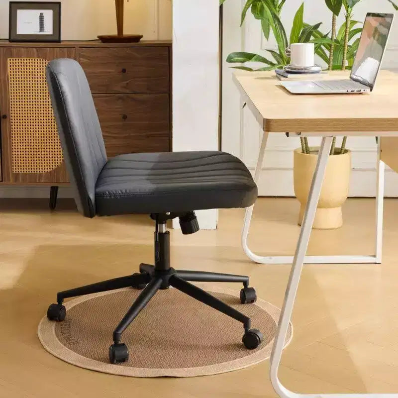 Chaise de bureau pivotante en similicuir PU vert avocat, réglable en hauteur