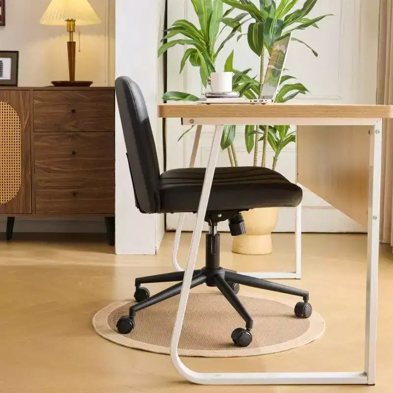 Chaise de bureau pivotante en similicuir PU vert avocat, réglable en hauteur