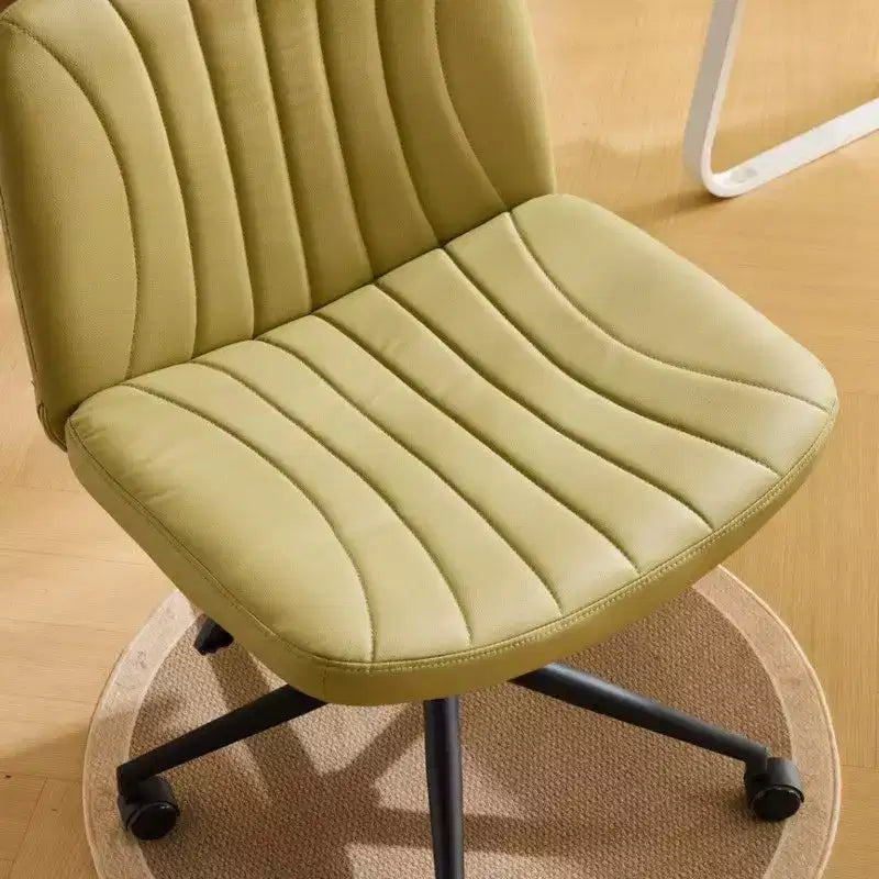 Chaise de bureau pivotante en similicuir PU vert avocat, réglable en hauteur