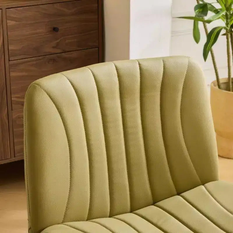Chaise de bureau pivotante en similicuir PU vert avocat, réglable en hauteur