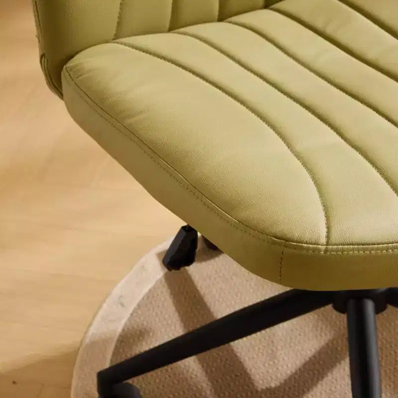 Chaise de bureau pivotante en similicuir PU vert avocat, réglable en hauteur