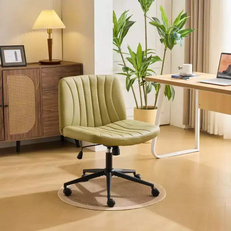 Chaise de bureau pivotante en similicuir PU vert avocat, réglable en hauteur
