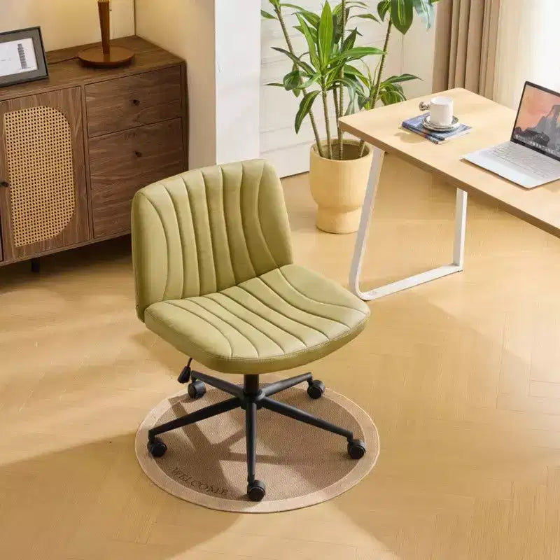 Chaise de bureau pivotante en similicuir PU vert avocat, réglable en hauteur