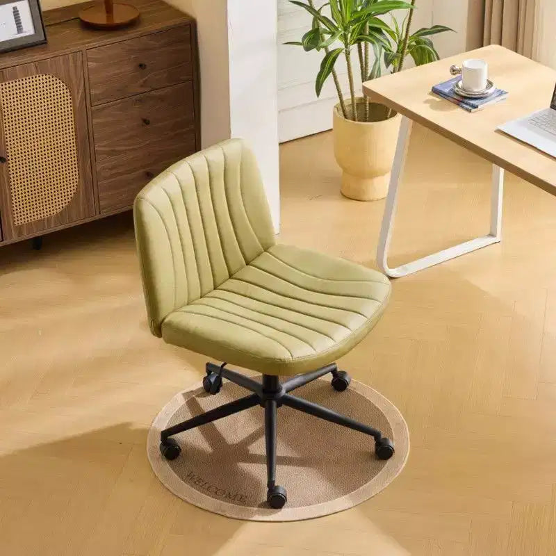 Chaise de bureau pivotante en similicuir PU vert avocat, réglable en hauteur