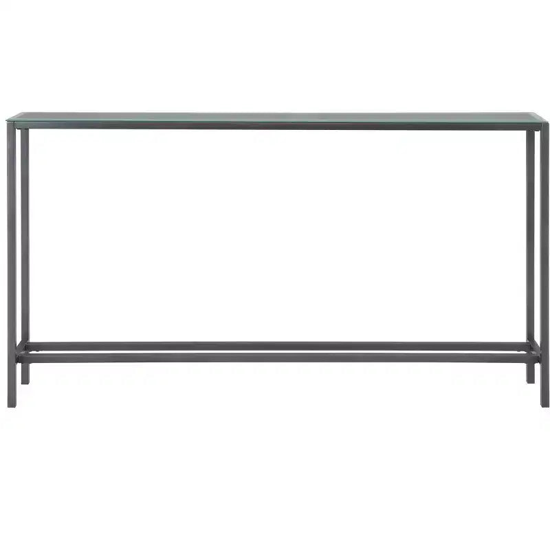 Darrin Narrow Long Console Table with Mirrored Top - Grey - SEI