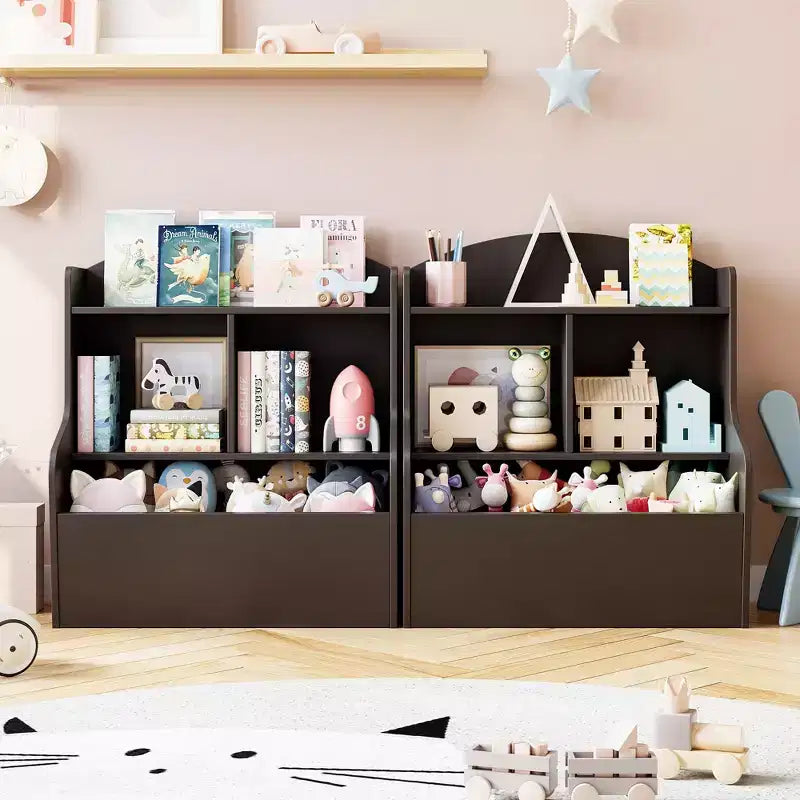 Étagère de rangement pour livres et jouets, meuble à 3 niveaux avec organiseur à casiers