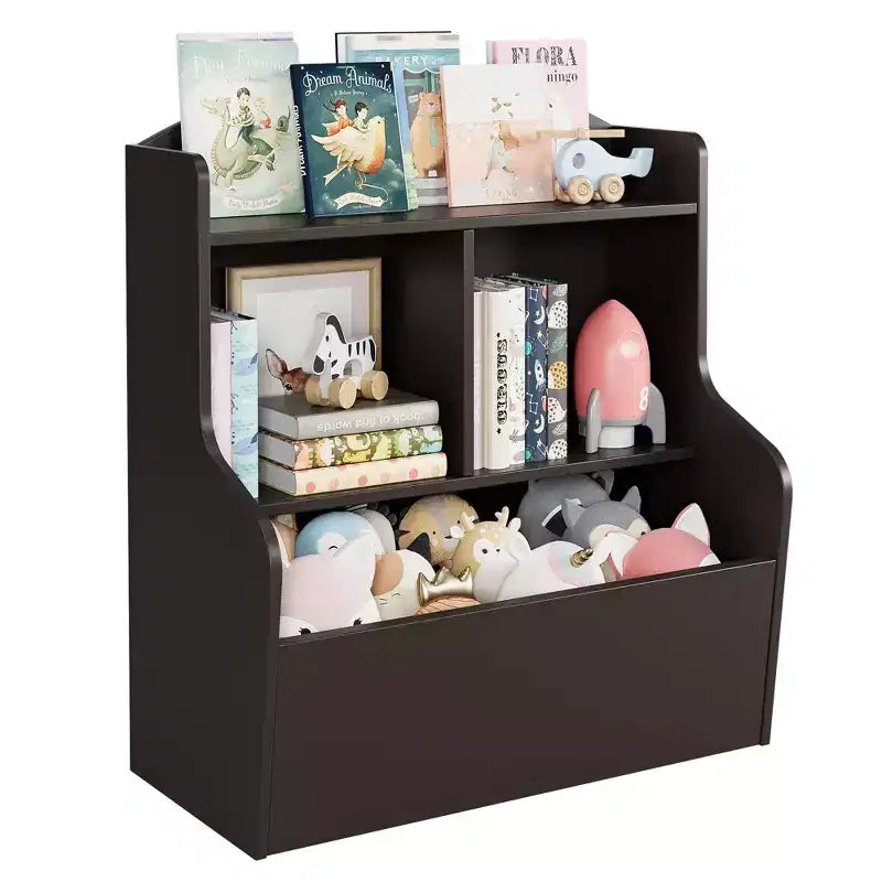 Étagère de rangement pour livres et jouets, meuble à 3 niveaux avec organiseur à casiers