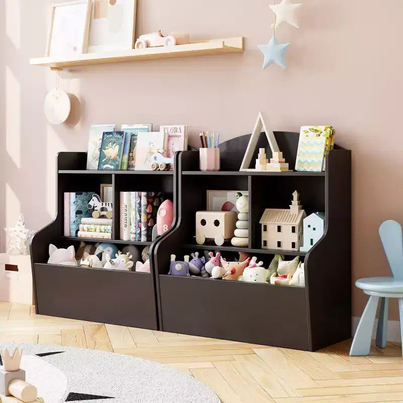 Étagère de rangement pour livres et jouets, meuble à 3 niveaux avec organiseur à casiers