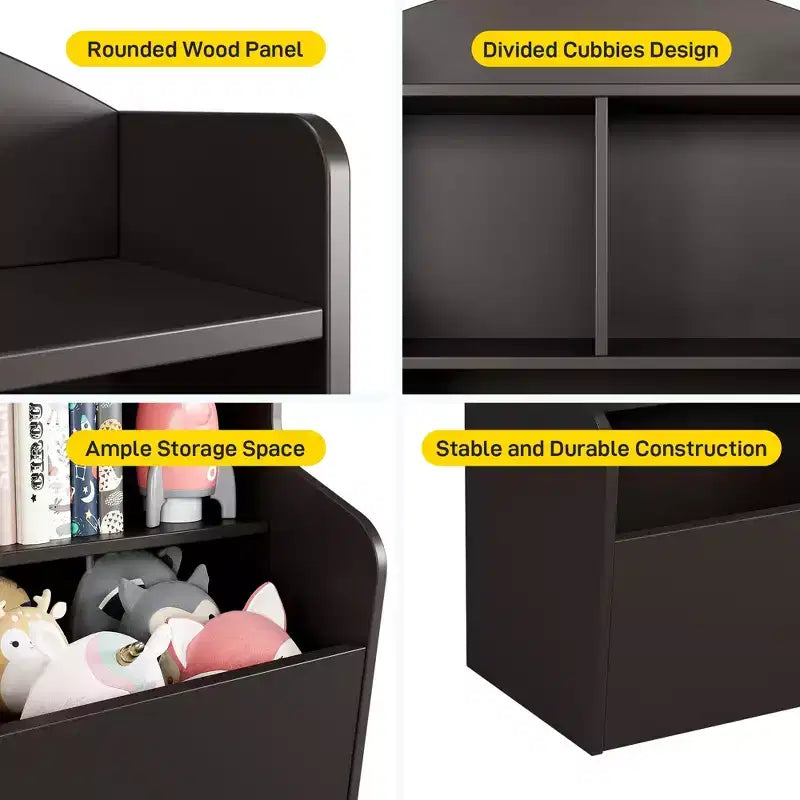 Étagère de rangement pour livres et jouets, meuble à 3 niveaux avec organiseur à casiers