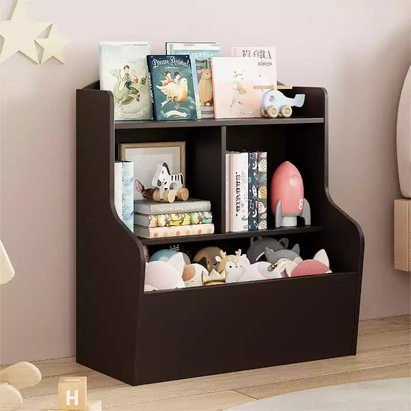 Étagère de rangement pour livres et jouets, meuble à 3 niveaux avec organiseur à casiers