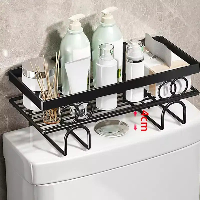 Étagère de rangement 3 niveaux à poser au-dessus des toilettes, organiseur de salle de bain en métal filaire