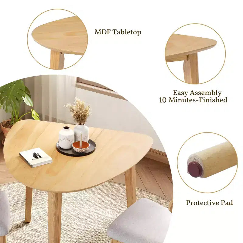 Table en bois triangulaire moderne