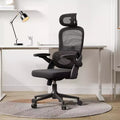 Chaise de Bureau Ergonomique Support Lombaire Réglable Inclinaison 110-130 Accoudoirs 3D Pivotants