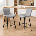 MAYEERTY Dining Chairs Set of 2 Faux Leather Metal Legs Kitchen &amp; Dining Room Chairs for Dining Room Gray